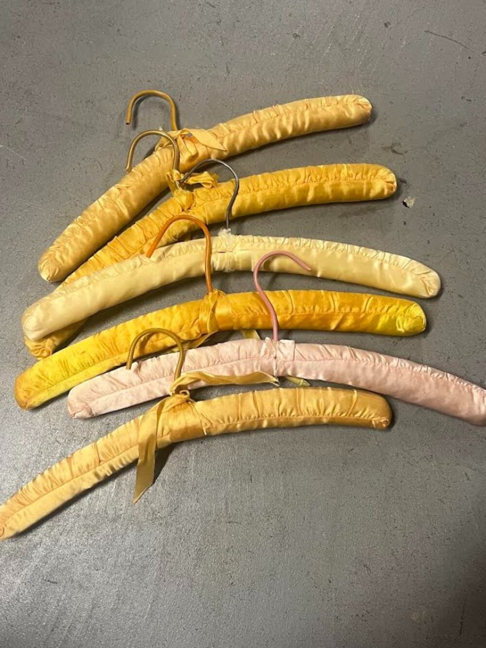 Six Vintage Cushioned Hangers